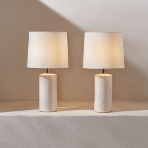 Safavieh JONIE, Elegant 19-Inch Ivory Ceramic Table Lamp Set of 2 for Modern Home Décor and Soft Illumination TBL4335B-SET2