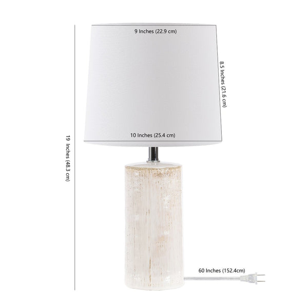 Safavieh JONIE, Elegant 19-Inch Ivory Ceramic Table Lamp Set of 2 for Modern Home Décor and Soft Illumination TBL4335B-SET2