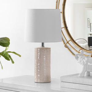 Safavieh JONIE, Elegant 19-Inch Ivory Ceramic Table Lamp Set of 2 for Modern Home Décor and Soft Illumination TBL4335B-SET2