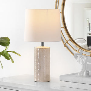 Safavieh JONIE, Elegant 19-Inch Ivory Ceramic Table Lamp Set of 2 for Modern Home Décor and Soft Illumination TBL4335B-SET2