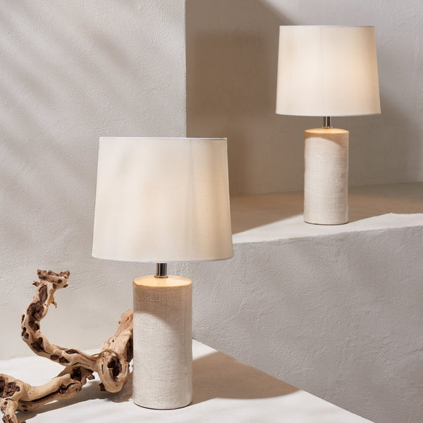 Safavieh JONIE, Elegant 19-Inch Ivory Ceramic Table Lamp Set of 2 for Modern Home Décor and Soft Illumination TBL4335B-SET2