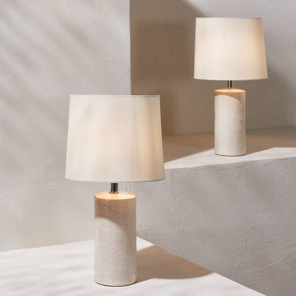 Safavieh JONIE, Elegant 19-Inch Ivory Ceramic Table Lamp Set of 2 for Modern Home Décor and Soft Illumination TBL4335B-SET2