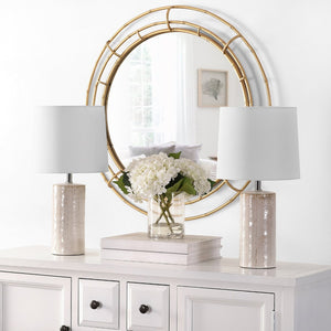 Safavieh JONIE, Elegant 19-Inch Ivory Ceramic Table Lamp Set of 2 for Modern Home Décor and Soft Illumination TBL4335B-SET2