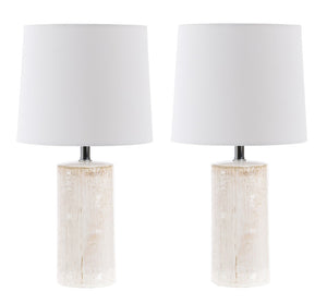 Safavieh JONIE, Elegant 19-Inch Ivory Ceramic Table Lamp Set of 2 for Modern Home Décor and Soft Illumination TBL4335B-SET2