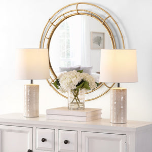Safavieh JONIE, Elegant 19-Inch Ivory Ceramic Table Lamp Set of 2 for Modern Home Décor and Soft Illumination TBL4335B-SET2