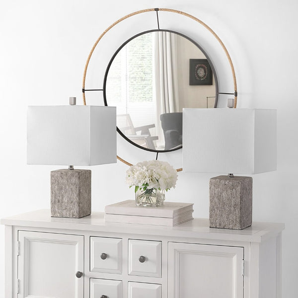 Safavieh JAXON, Elegant Grey Ceramic Table Lamp Set of 2 – Timeless Design for Living Rooms & Bedside Use TBL4337A-SET2