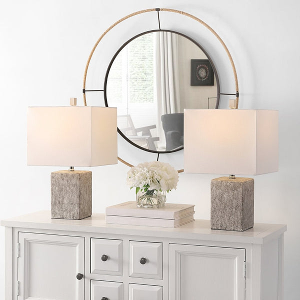 Safavieh JAXON, Elegant Grey Ceramic Table Lamp Set of 2 – Timeless Design for Living Rooms & Bedside Use TBL4337A-SET2