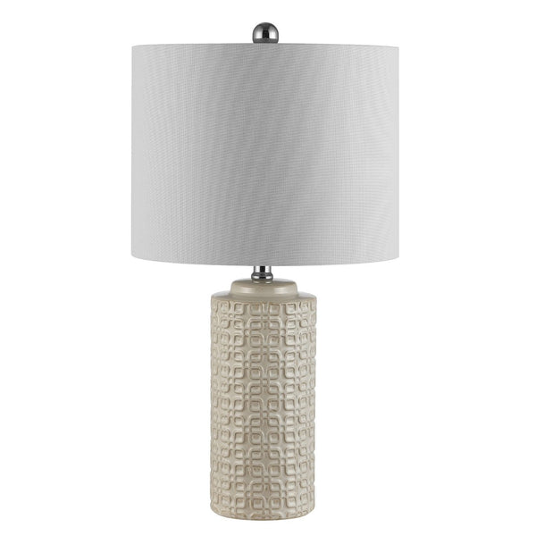 Safavieh ARTEF, Elegant Ceramic Table Lamp Set of 2 - 24-Inch Modern Design for Stylish Home Lighting Ivory TBL4338A-SET2