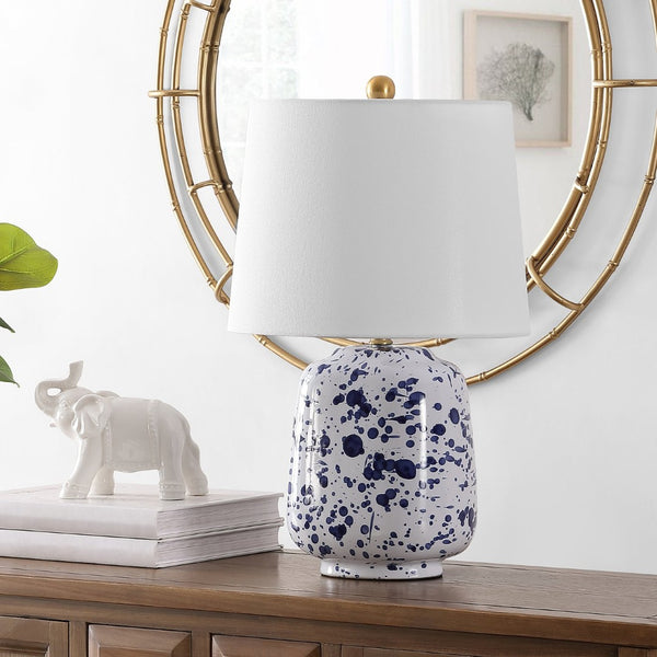 Safavieh GREYON, GREYON Navy Blue Ceramic Table Lamp - 23 Inch Elegant Design for Living Rooms, Bedrooms & Offices TBL4341A