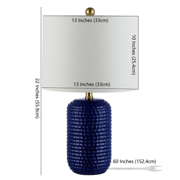 Safavieh JACE, Elegant 22-Inch Navy Blue Ceramic Table Lamp Set of 2 for Modern & Classic Home Décor TBL4342A-SET2