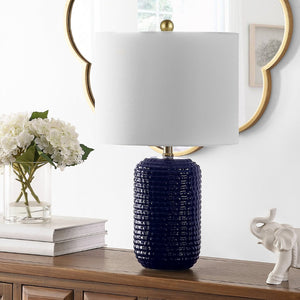 Safavieh JACE, Elegant 22-Inch Navy Blue Ceramic Table Lamp Set of 2 for Modern & Classic Home Décor TBL4342A-SET2