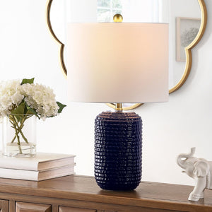 Safavieh JACE, Elegant 22-Inch Navy Blue Ceramic Table Lamp Set of 2 for Modern & Classic Home Décor TBL4342A-SET2