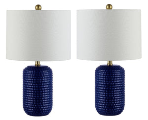 Safavieh JACE, Elegant 22-Inch Navy Blue Ceramic Table Lamp Set of 2 for Modern & Classic Home Décor TBL4342A-SET2