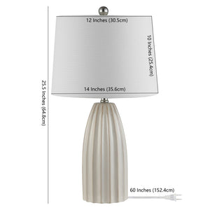 Safavieh KAYDEN, Elegant 25.5-Inch Ceramic Table Lamp for Chic Lighting in Modern and Classic Interiors Ivory TBL4343A
