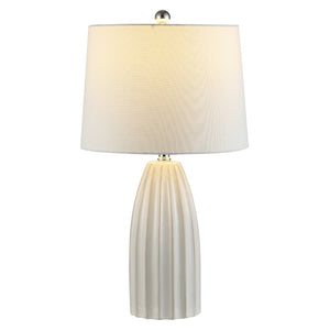 Safavieh KAYDEN, Elegant 25.5-Inch Ceramic Table Lamp for Chic Lighting in Modern and Classic Interiors Ivory TBL4343A