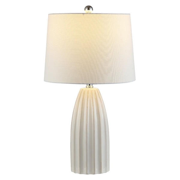 Safavieh KAYDEN, Elegant 25.5-Inch Ceramic Table Lamp for Chic Lighting in Modern and Classic Interiors Ivory TBL4343A