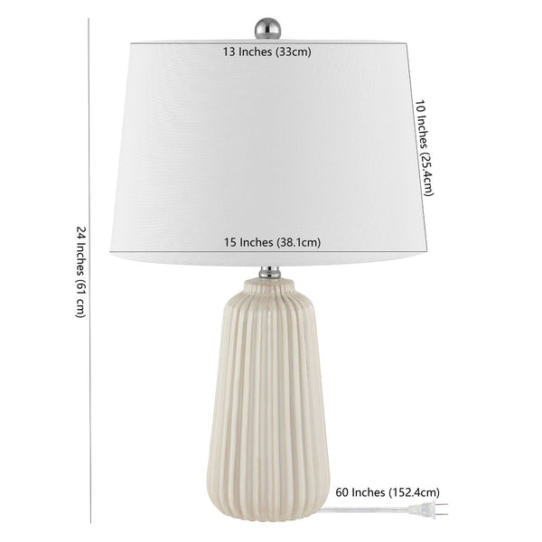 Safavieh SAWYER, 24-INCH CERAMIC TABLE LAMP - Timeless Design for Home Décor, Perfect for Any Room Style Ivory TBL4344A