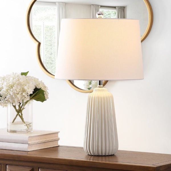 Safavieh SAWYER, 24-INCH CERAMIC TABLE LAMP - Timeless Design for Home Décor, Perfect for Any Room Style Ivory TBL4344A