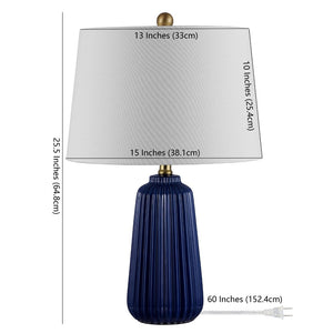 Safavieh SAWYER, 24-INCH CERAMIC TABLE LAMP - Timeless Design for Home Décor, Perfect for Any Room Style Navy Blue TBL4344B