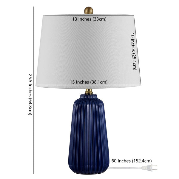 Safavieh SAWYER, 24-INCH CERAMIC TABLE LAMP - Timeless Design for Home Décor, Perfect for Any Room Style Navy Blue TBL4344B