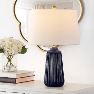 Safavieh SAWYER, 24-INCH CERAMIC TABLE LAMP - Timeless Design for Home Décor, Perfect for Any Room Style Navy Blue TBL4344B