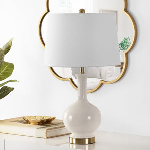 Safavieh BOWIE, 26-Inch Ceramic Table Lamp - Timeless Design for Stylish Living Rooms and Bedrooms Cream TBL4346A
