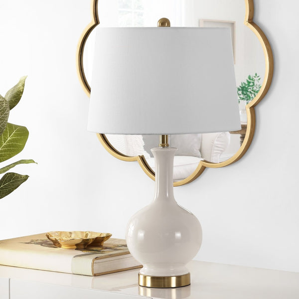 Safavieh BOWIE, 26-Inch Ceramic Table Lamp - Timeless Design for Stylish Living Rooms and Bedrooms Cream TBL4346A