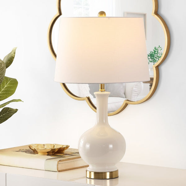 Safavieh BOWIE, 26-Inch Ceramic Table Lamp - Timeless Design for Stylish Living Rooms and Bedrooms Cream TBL4346A