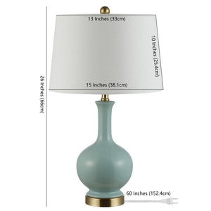 Safavieh BOWIE, 26-Inch Ceramic Table Lamp - Timeless Design for Stylish Living Rooms and Bedrooms Robins Egg Blue TBL4346B