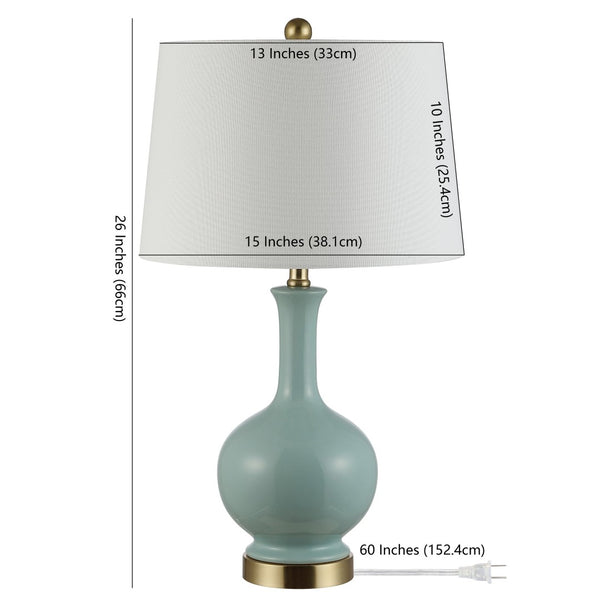 Safavieh BOWIE, 26-Inch Ceramic Table Lamp - Timeless Design for Stylish Living Rooms and Bedrooms Robins Egg Blue TBL4346B
