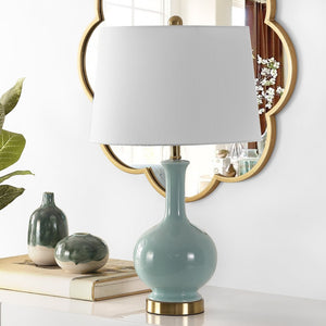 Safavieh BOWIE, 26-Inch Ceramic Table Lamp - Timeless Design for Stylish Living Rooms and Bedrooms Robins Egg Blue TBL4346B