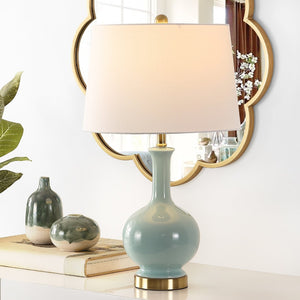 Safavieh BOWIE, 26-Inch Ceramic Table Lamp - Timeless Design for Stylish Living Rooms and Bedrooms Robins Egg Blue TBL4346B