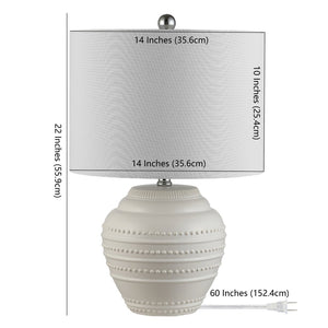 Safavieh LENON, Elegant 22-Inch White Ceramic Table Lamp - Versatile Minimalist Design for Any Room Decor TBL4347A