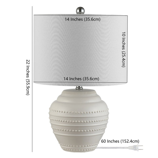 Safavieh LENON, Elegant 22-Inch White Ceramic Table Lamp - Versatile Minimalist Design for Any Room Decor TBL4347A