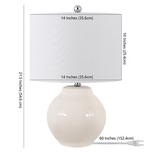 Safavieh ZAID, Elegant 21.5 Inch Ivory Ceramic Table Lamp for Timeless Décor in Any Room or Office Space TBL4348A