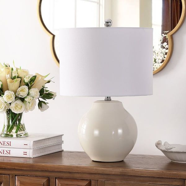 Safavieh ZAID, Elegant 21.5 Inch Ivory Ceramic Table Lamp for Timeless Décor in Any Room or Office Space TBL4348A