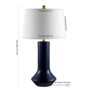 Safavieh WELLS, 28-Inch Navy Blue Ceramic Table Lamp - Elegant Design for Modern & Traditional Spaces TBL4349A