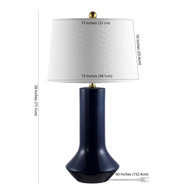 Safavieh WELLS, 28-Inch Navy Blue Ceramic Table Lamp - Elegant Design for Modern & Traditional Spaces TBL4349A