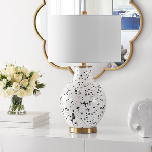 Safavieh Krew Glass Table Lamp  White / Navy Blue TBL4350A