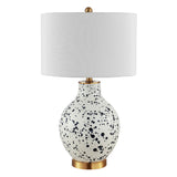 Safavieh Krew Glass Table Lamp  White / Navy Blue TBL4350A