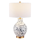 Safavieh Krew Glass Table Lamp  White / Navy Blue TBL4350A