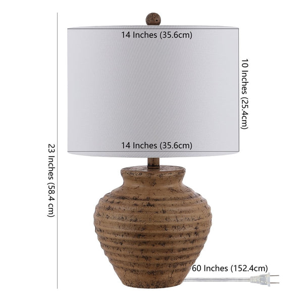 Safavieh KAMRYN, 23-Inch Brown Polyresin Table Lamp - Modern Elegance with Warm Ambient Light for Any Space TBL4351A