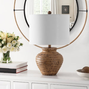 Safavieh KAMRYN, 23-Inch Brown Polyresin Table Lamp - Modern Elegance with Warm Ambient Light for Any Space TBL4351A