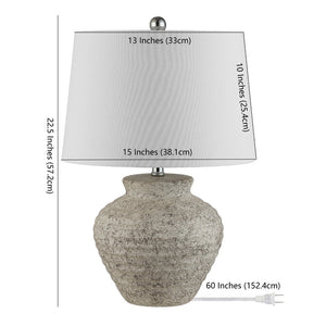 Safavieh LEDGER, Elegant Light Grey Ceramic Table Lamp for Modern Interiors - Perfect for Bedside & Living Room TBL4352A