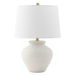 Safavieh Ledger, Ceramic Table Lamp with Bone Finish Sculptural Base for Modern Living Spaces TBL4352B