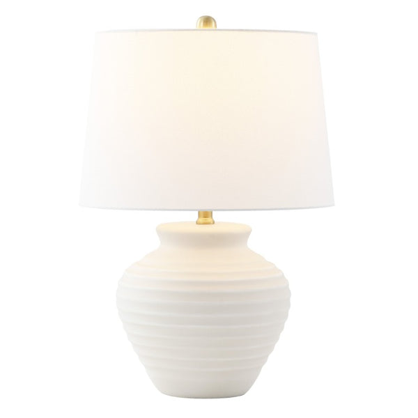 Safavieh Ledger, Ceramic Table Lamp with Bone Finish Sculptural Base for Modern Living Spaces TBL4352B