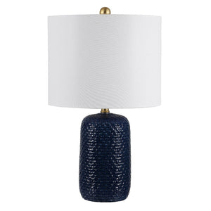 Safavieh HUXLEY, 22-Inch Navy Ceramic Table Lamp - Elegant Ambient Light for Modern and Classic Décor Styles TBL4354A-SET2