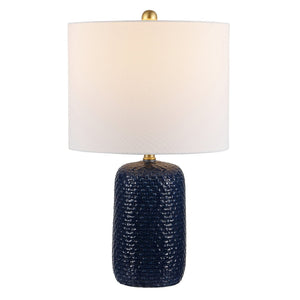 Safavieh HUXLEY, 22-Inch Navy Ceramic Table Lamp - Elegant Ambient Light for Modern and Classic Décor Styles TBL4354A-SET2
