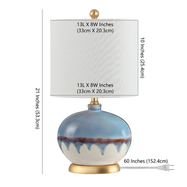 Safavieh KOA, 21-Inch Blue Ceramic Table Lamp - Stylish & Versatile Accent for Modern Home Decor & Spaces TBL4355A
