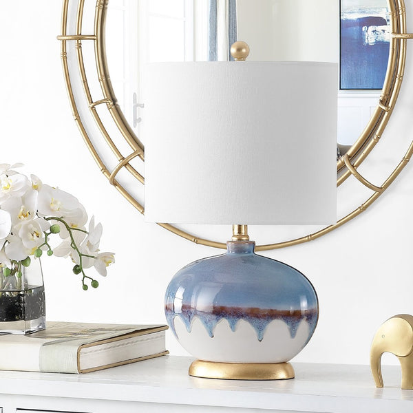 Safavieh KOA, 21-Inch Blue Ceramic Table Lamp - Stylish & Versatile Accent for Modern Home Decor & Spaces TBL4355A